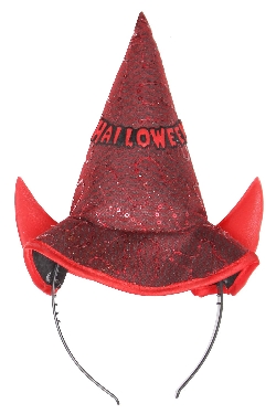 CAPPELLINO CON CERCHIETTO DIAVOLO DI HALLOWEEN